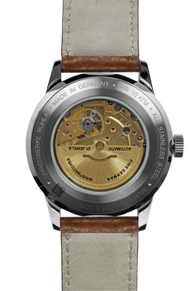 Bauhaus Aviation Herrenuhr Automatik mit Wochentagsanzeige und Lederarmband